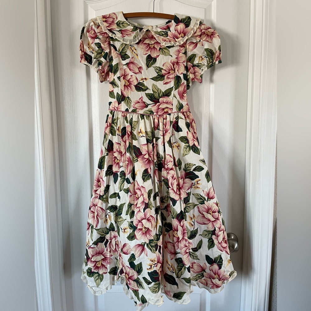 80’s floral cotton chintz dress